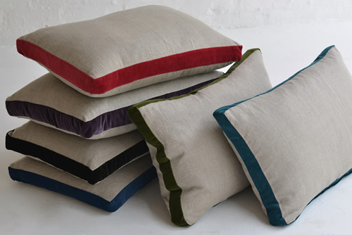 022 Linen & jewel velvet cushions